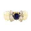 Image 2 : 1.47 ctw Blue Sapphire And Diamond Ring - 14KT Yellow Gold