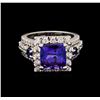 Image 2 : 4.94 ctw Tanzanite, Sapphire and Diamond Ring - 14KT White Gold