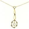 Image 7 : Antique Victorian 10k Yellow Gold Aquamarine Seed Pearl Dangle Pendant Necklace