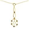 Image 8 : Antique Victorian 10k Yellow Gold Aquamarine Seed Pearl Dangle Pendant Necklace