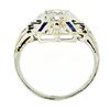 Image 6 : Art Deco 18kt White Gold Euro Cut Diamond & Sapphire Filigree Dinner Ring