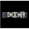 Image 3 : 13.65 ctw Sapphire And Diamond Bracelet - 18KT White Gold