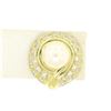 Image 6 : 18kt Yellow Gold 1.25 ctw Cultured Pearl and Diamond Button Earrings