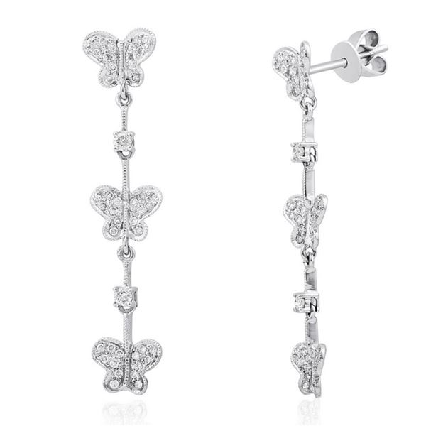 18k White Gold 0.60 ctw Diamond Earrings, (I1-I2/H-I)