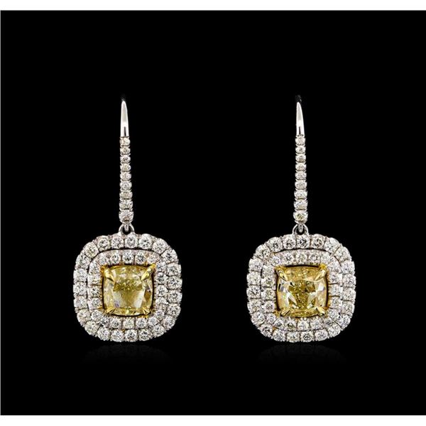 18KT Two-Tone Gold 5.81 ctw Diamond Earrings