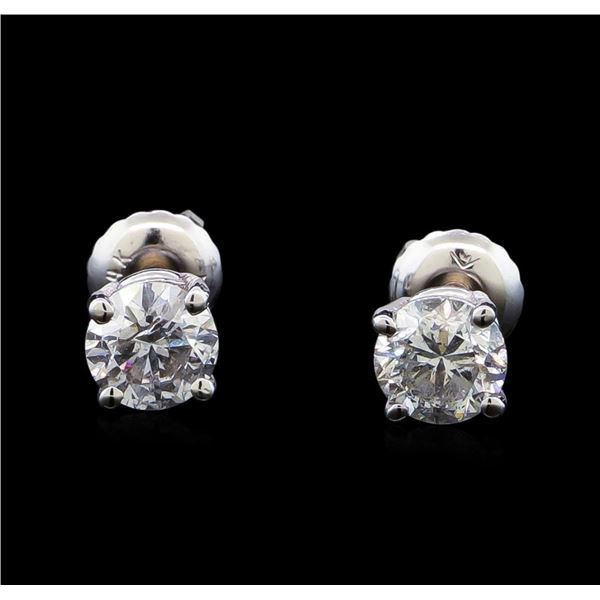 1.20 ctw Diamond Stud Earrings - 14KT White Gold