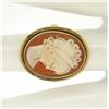 Image 4 : 14k Yellow Gold Carved Shell Cameo Ring w/ Twisted Wire Frame