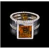Image 2 : Crayola 3.50 ctw Citrine and White Sapphire Ring - .925 Silver