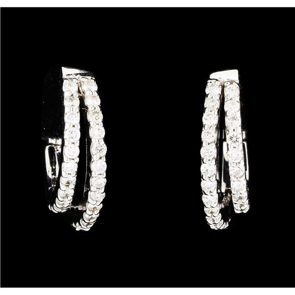 0.60 ctw Diamond Earrings - 14KT White Gold