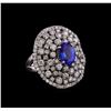 Image 1 : 14KT White Gold 2.55 ctw Tanzanite and Diamond Ring