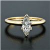 Image 2 : New 14kt Yellow and White Gold 0.41 ctw Marquise Diamond Solitaire Ring