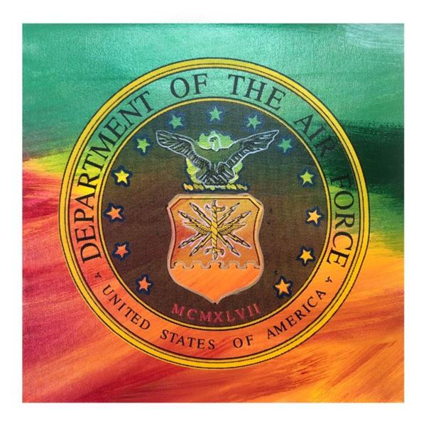 Steve Kaufman (1960-2010), "USA Air Force Seal" Hand Signed and Numbered Limited