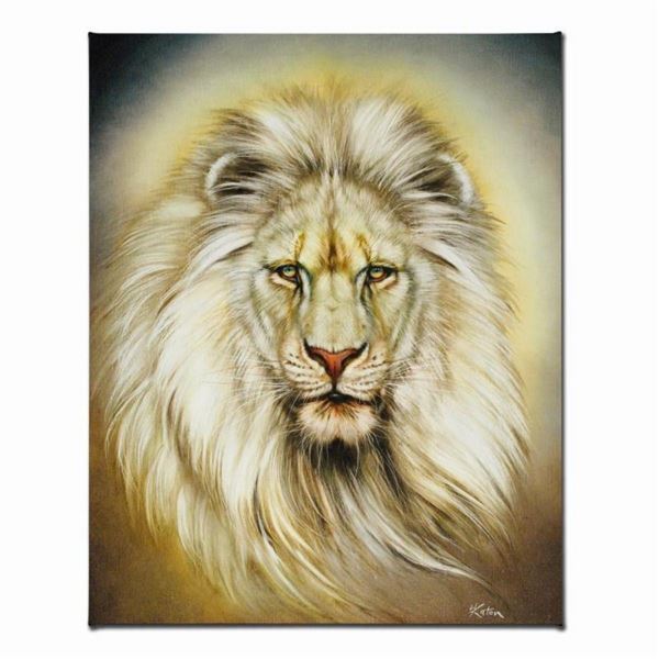 "White Lion" Limited Edition Giclee on Canvas by Martin Katon, Numbered and Hand