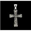 Image 2 : 0.75 ctw Diamond Cross Pendant - 10KT White Gold