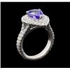 Image 4 : 2.70 ctw Tanzanite and Diamond Ring - 14KT White Gold