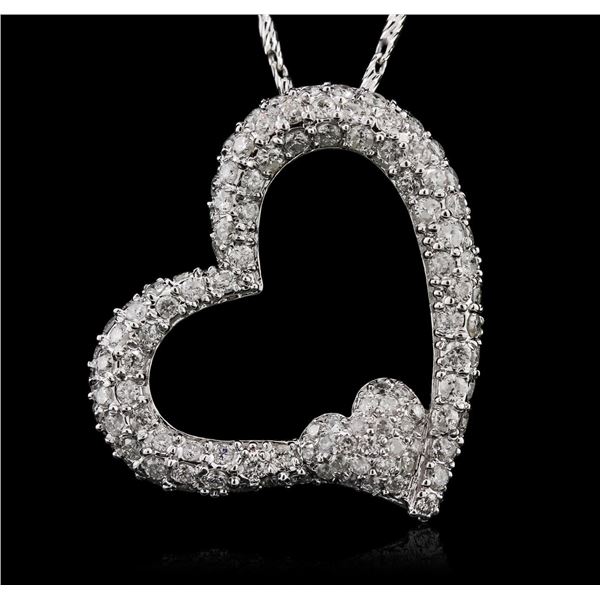 14KT White Gold 1.35 ctw Diamond Pendant With Chain