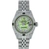 Image 2 : Rolex Ladies Stainless Steel Quickset Green MOP Diamond Lugs Datejust Wristwatch