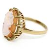 Image 6 : Vintage 14k Yellow Gold Oval Carved Shell Cameo Ring w/ Brushed Finish Frame