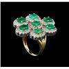 Image 4 : 14KT Yellow Gold 4.90 ctw Emerald and Diamond Ring