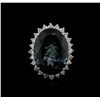 Image 2 : 14KT White Gold 22.43 ctw Topaz and Diamond Ring