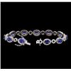 Image 3 : 14KT White Gold 6.50 ctw Sapphire and Diamond Bracelet