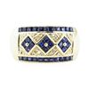Image 2 : 1.86 ctw Blue Sapphire And Diamond Wide Band - 14KT Yellow Gold