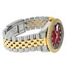 Image 5 : Rolex Mens 2 Tone Red Vignette String VS 3 ctw Channel Set Diamond Datejust Wris