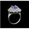Image 4 : 3.90 ctw Tanzanite and Diamond Ring - 14KT White Gold