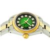 Image 3 : Rolex Ladies 2 Tone Green Vignette Diamond 26MM Datejust Wristwatch