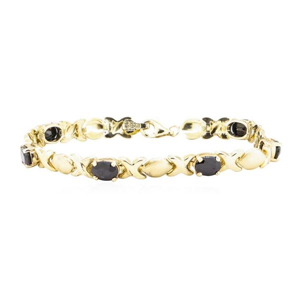 6.00 ctw Sapphire Bracelet - 10KT Yellow Gold