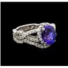 Image 1 : 14KT White Gold 1.95 ctw Tanzanite and Diamond Wedding Ring Set