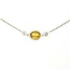 Image 1 : 18K White Gold 18" 1.25 ctw GIA Yellow Sapphire & Diamond Pendant Necklace