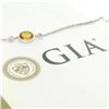 Image 2 : 18K White Gold 18" 1.25 ctw GIA Yellow Sapphire & Diamond Pendant Necklace