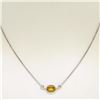 Image 4 : 18K White Gold 18" 1.25 ctw GIA Yellow Sapphire & Diamond Pendant Necklace