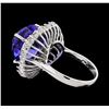 Image 3 : GIA Cert 12.12 ctw Tanzanite and Diamond Ring - 14KT White Gold