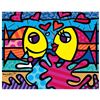 Image 1 : Romero Britto "New Deeply In Love" Hand Signed Giclee on Canvas; Authenticated