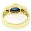 Image 7 : Men's Vintage 18K Yellow Gold 2.90 ctw Cabochon Sapphire & Diamond Band Ring Sz