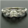 Image 2 : Antique Art Deco Platinum 0.90 ctw Old European & Marquise Diamond Solitaire Rin