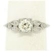 Image 6 : Antique Art Deco Platinum 0.90 ctw Old European & Marquise Diamond Solitaire Rin