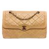 Image 1 : Chanel Vintage Beige Quilted Leather CC Double Flap Bag