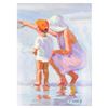 Image 3 : Lucelle Raad, "Mama and Me" Framed Original Acrylic Painting on Board, Hand Sign