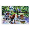 Image 1 : Yana Rafael, "Carriage Ride" Hand Signed Original Painting on Canvas with COA.
