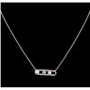 Image 2 : 0.64 ctw Blue Diamond Necklace - 14KT White Gold