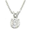 Image 1 : 14k White Gold 0.55 ctw Round F SI1 Diamond Solitaire Pendant w/ Cable Chain