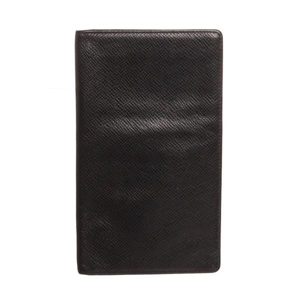 Louis Vuitton Black Taiga Leather Checkbook Wallet