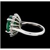 Image 3 : 5.73 ctw Emerald and Diamond Ring - 14KT White Gold