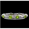 Image 2 : Crayola 20.00 ctw Peridot and White Sapphire Bracelet - .925 Silver