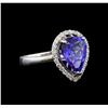 Image 1 : 14KT White Gold 3.76 ctw Tanzanite and Diamond Ring