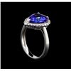 Image 4 : 14KT White Gold 3.76 ctw Tanzanite and Diamond Ring