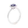 Image 4 : 0.77 ctw Sapphire and Diamond Ring - 14KT White Gold